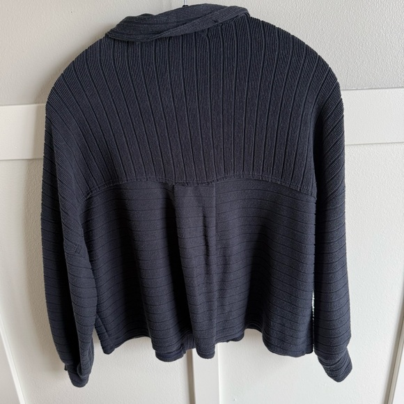 BUCKETLIST Navy Ribbed Button Jacket - Picture 2 of 3